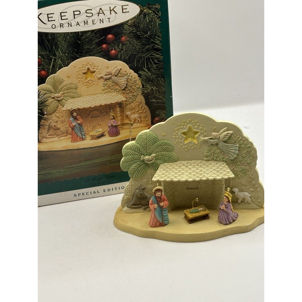 1996 Hallmark O Holy Night Nativity Scene 4Pc Set Jesus Mary Joseph